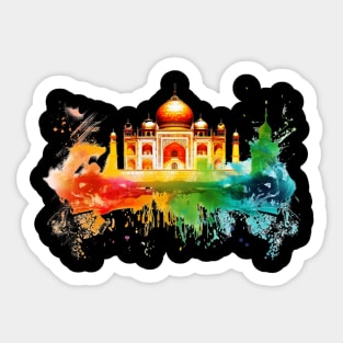 Taj Mahal paint art design Sticker